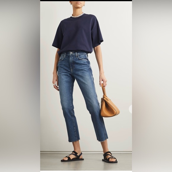 SLVRLAKE Hero Frayed High-Rise Straight-Leg Jeans, Size 27 - Picture 3 of 6